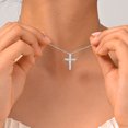 thumbnail image 6 of VNOX Cross Necklaces for Women 925 Sterling Silver Cubic Zirconia Cross Pendant Necklace Simple Jesus Cross Necklace Cute Simulated Diamond Jewelry Religious Minimalist Gift, 6 of 9