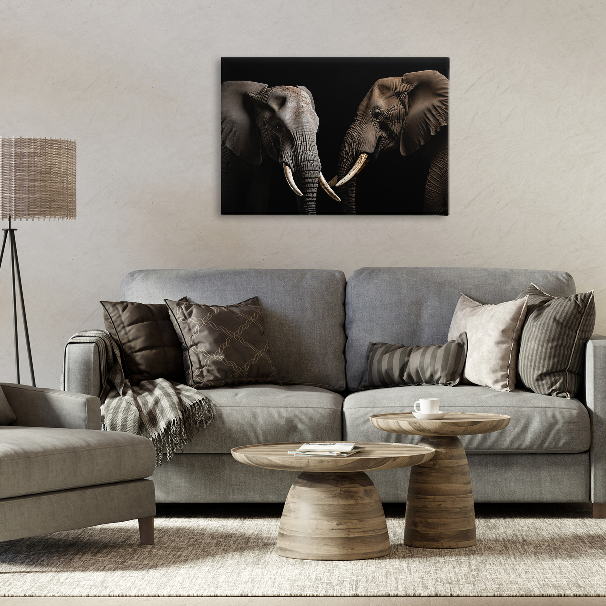Pachyderm Elephant Pair Canvas Wall Art, design by Decent Exposures