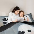 thumbnail image 4 of Manfei Cute Ghost Bedding Comforter Set 7-Piece,Kawaii Cat Queen Bedding Sets,White Black Queen Sheet Sets,Ultra Soft Room Decoration Reversible, 4 of 7
