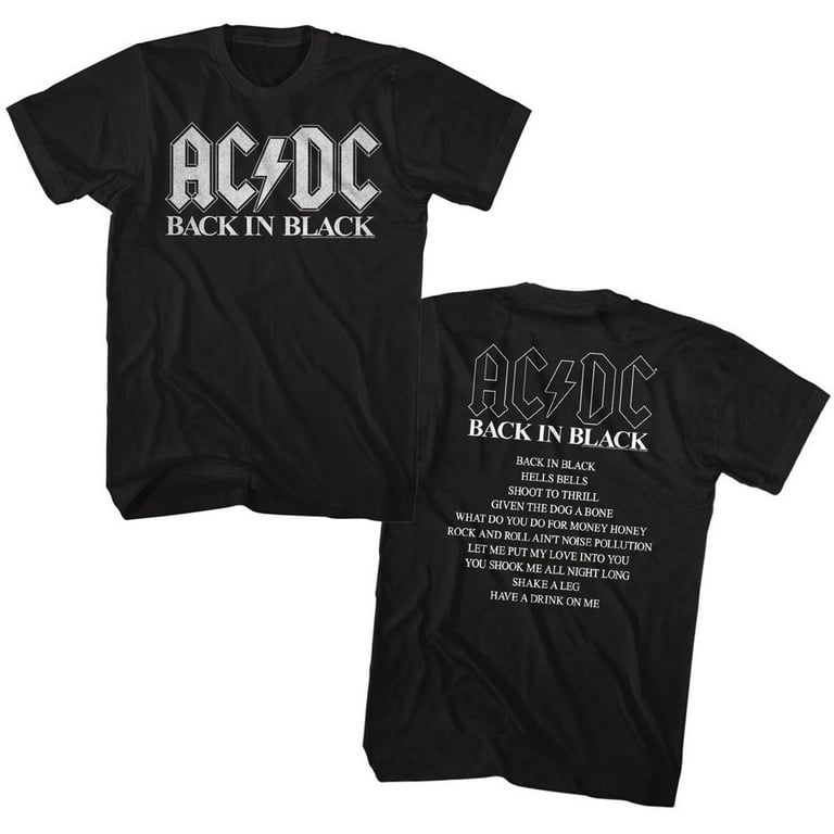 AC/DC Back In Black Album Adult T-Shirt - Walmart.com