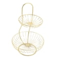 thumbnail image 1 of Tazón de frutas de 2 niveles Cesta de almacenamiento de frutas con estilo Centro de mesa Tazón decorativo Soporte de frutas moderno para barra de té BLESIY canasta de frutas, 1 of 8