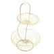thumbnail image 1 of Tazón de frutas de 2 niveles Cesta de almacenamiento de frutas con estilo Centro de mesa Tazón decorativo Soporte de frutas moderno para barra de té BLESIY canasta de frutas, 1 of 8