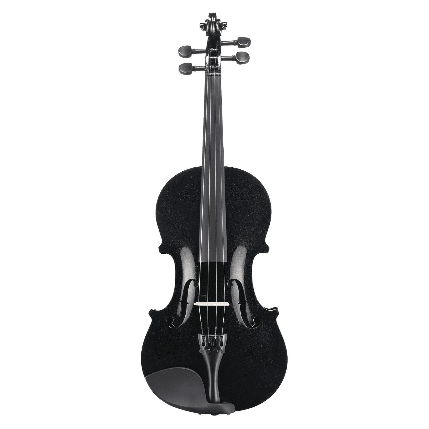 Hassch 4/4 Acoustic Violin Set with Case, Bow and Rosin, Fiddle Starter Kit with Sordine, Extra Strings and Shoulder Rest for Beginners, Black
