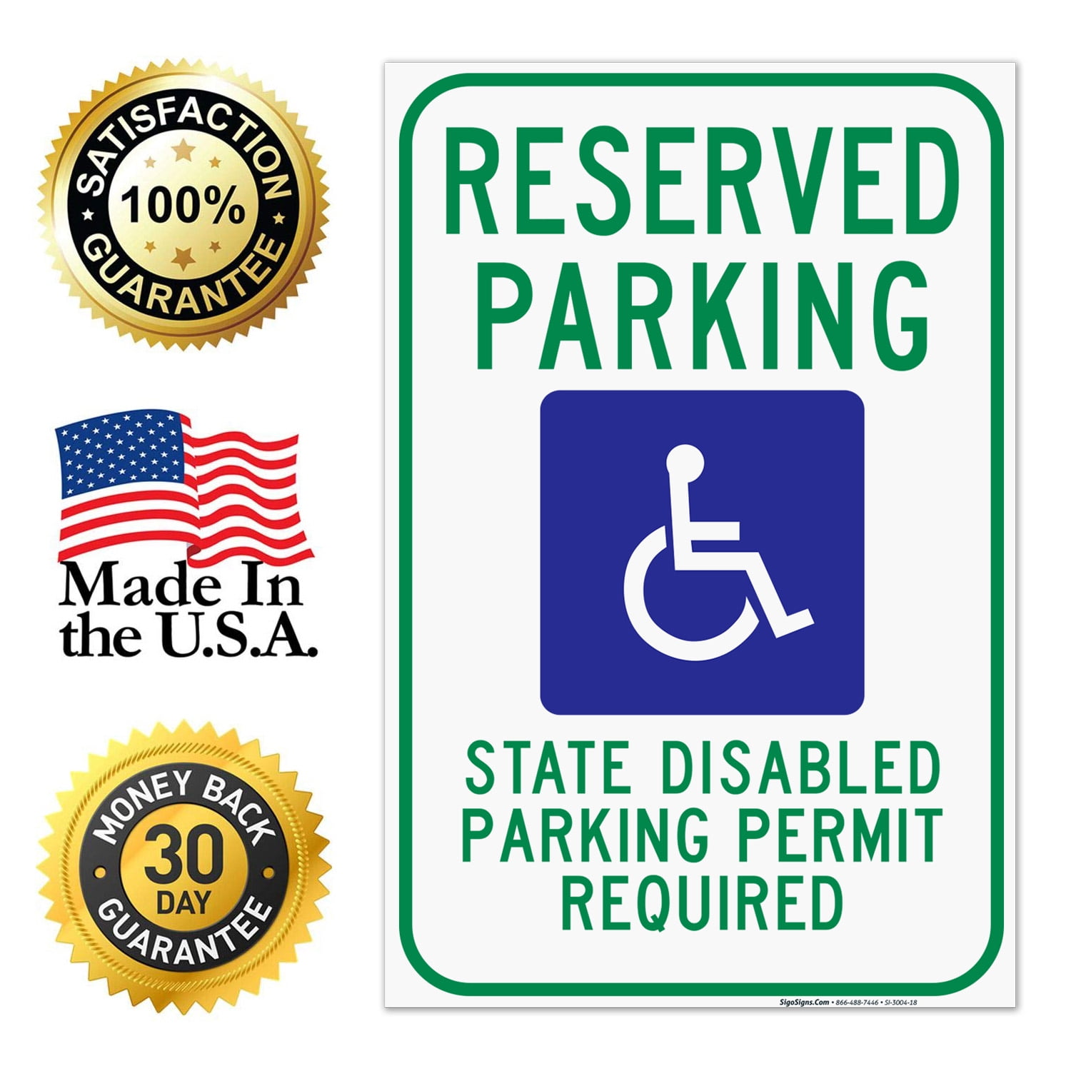 ワシントン　看板 Washington Handicap Parking Sign, Reserved Parking State