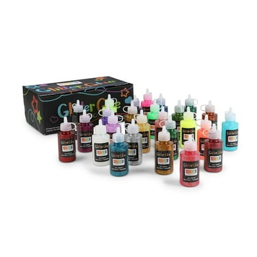 Glue Containing Glitter in 26 Rainbow Colors for Arts and Crafts (2 oz, 26 Pack)