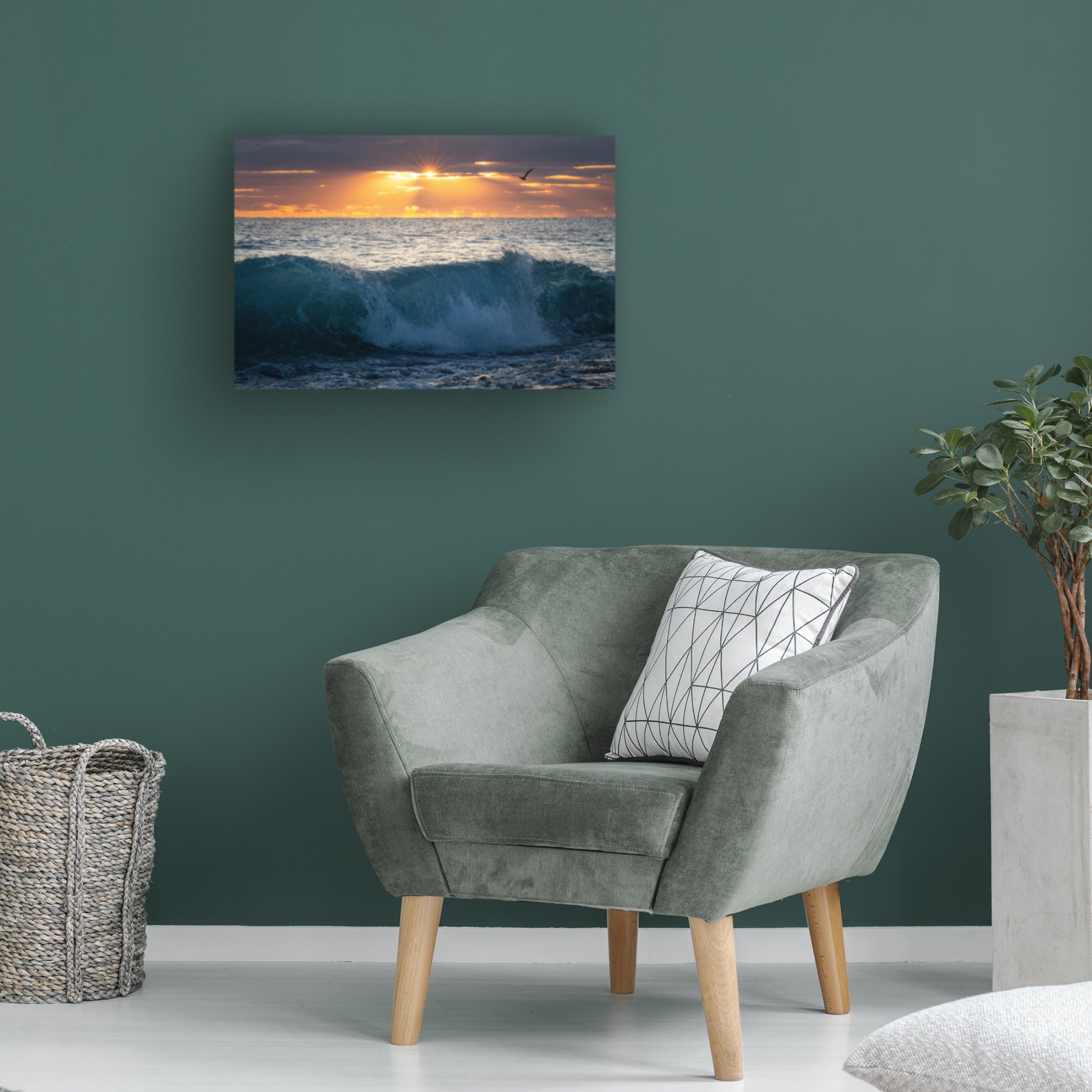 Canvas Wall Art - Patrick Zephyr 'Pelican at Dawn' Wall Art for Living Room, Bedroom, or Office Décor by Trademark Fine Art - 32 x 22 Inches