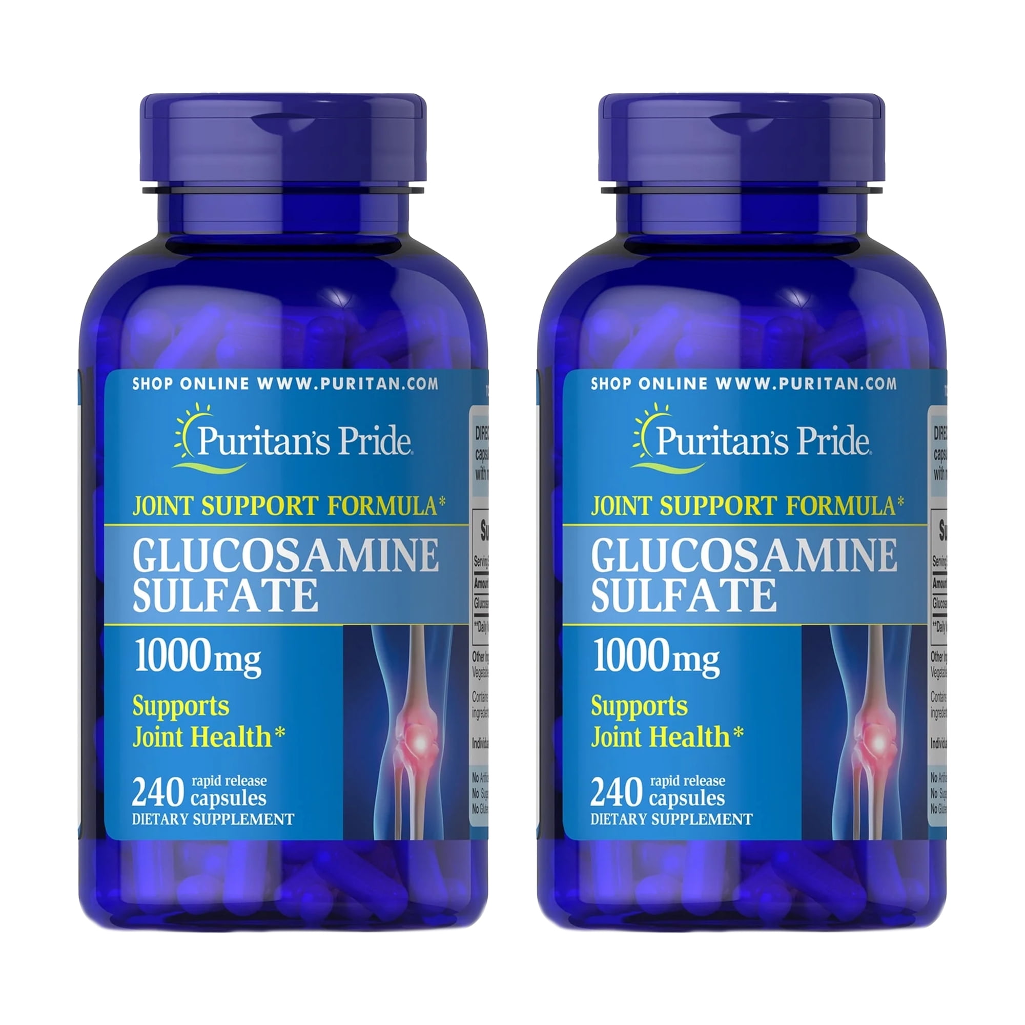 (2 pack) Puritan's Pride Glucosamine HCL 680mg-240 Capsules