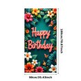 thumbnail image 2 of Tropical Flowers Birthday Banner Colorful Blooms Party Decoration Neon Letters for Birthday Party Indoor Outdoor Event, 2 of 7