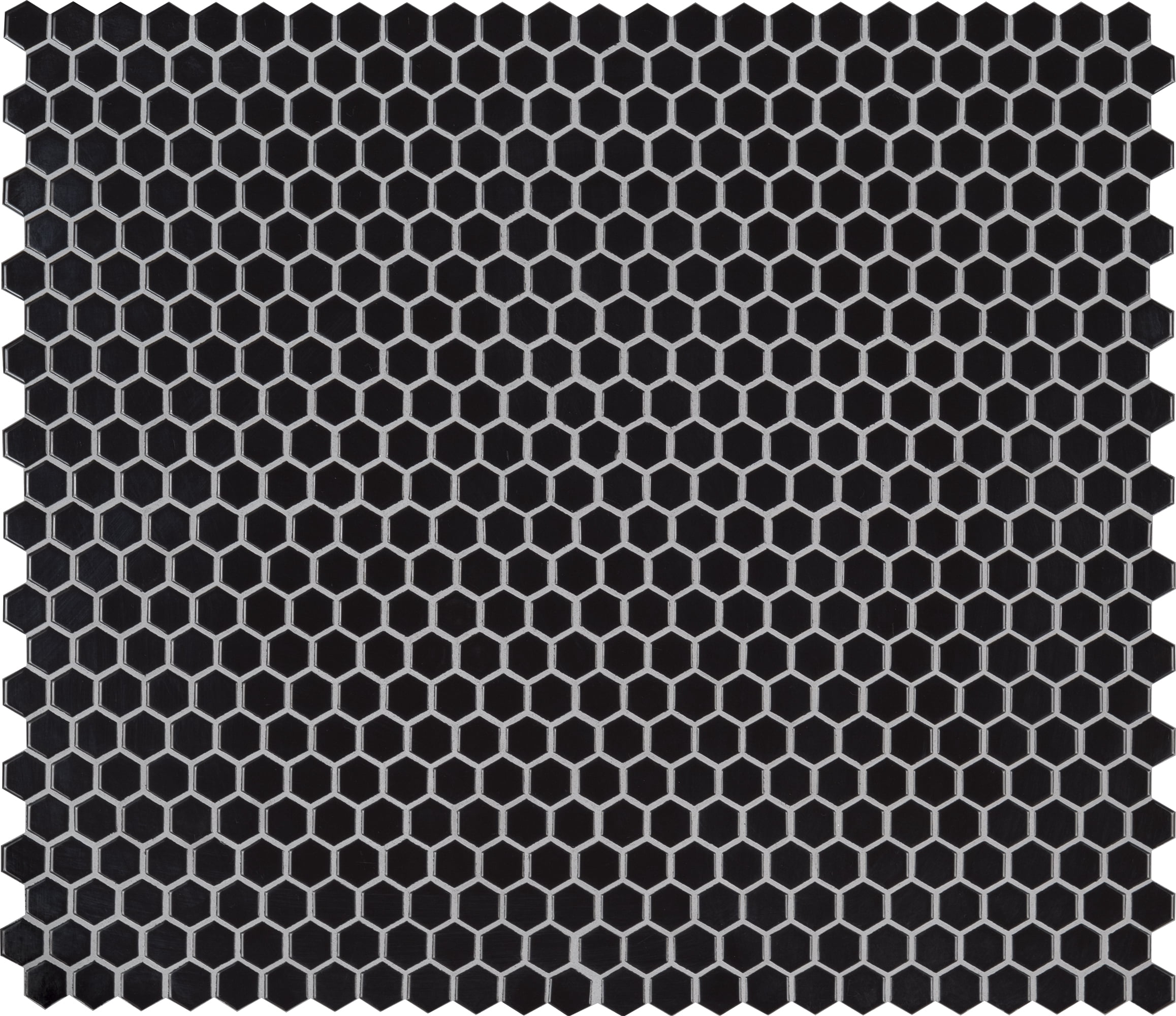 Retro Nero Hexagon 11.73 in. x 10.16 in. x 6mm Glossy Porcelain Mesh-Mounted Mosaic Tile (12.9 sq. ft. / case)