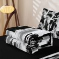 thumbnail image 6 of Homewish Grunge Black Gray Zipper Twin Comforter Sets with Fitted Sheet and 2 Pillowcases,Vintage Contemporary Art Zipper Bedding Set,Black Reversible,4pcs, 6 of 8