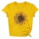 thumbnail image 2 of ICHUANYI Clearance Women's Casual Letter Print Pullover Short Sleeve T-Shirt Tops Shirt(Yellow, XXL) ICHUANYI WER2023080811113, 2 of 7