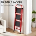 thumbnail image 4 of KINGRACK 3 Step Ladder for Adults, Folding Step Stool with Anti-Slip Pedal, Lightweight Portable Ladders for Home, Workplace, 330lbs Capacity, 4 of 8