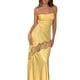 thumbnail image 2 of VISgogo Vestido largo para mujer, correa de espagueti, sin mangas, de encaje, transparente, color sólido, vestidos divididos VISgogo  moda, 2 of 6