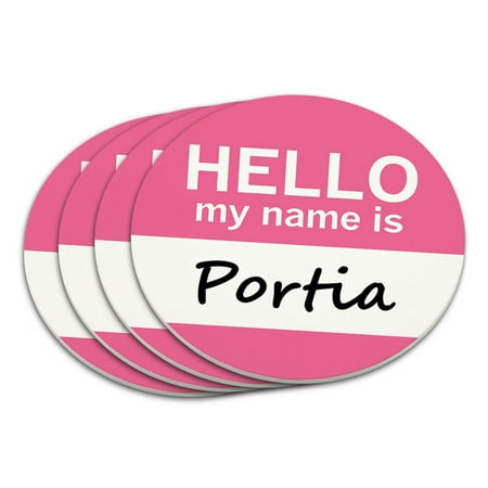 

Portia Hello My Name Is Coaster Set