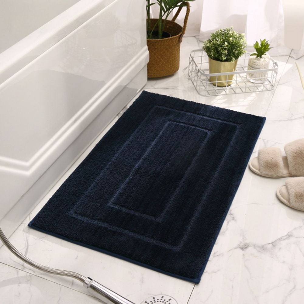 Solid Color Durable Polyester Doormat Bathroom Rug Soft Floor Carpet