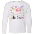 thumbnail image 3 of Inktastic I'm 5 Cute Rainbow Unicorn with Stars and Hearts Long Sleeve Youth T-Shirt, 3 of 5
