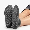 thumbnail image 6 of Women's Ankle Grip Socks 3-Pack with Textured Soles and Cushioned Knit Design for Indoor Stability - Dark Gray, 6 of 7