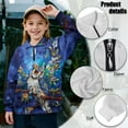 thumbnail image 6 of Uourmeti Art Owls Flower Kids Birthday Sweatshirt Quarter Zip Up Pullover Celebration Party Top Fun Design for Birthday Party Gift Boys Girls Size 11-12, 6 of 7