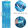 thumbnail image 4 of KIRIKOU 3 piezas juego de cortinas de borla de lámina azul claro decorado de fiesta de fondo, 3,2 pies x 6,5 pies de lámina de aluminio metálico para novias solteras de cumpleaños, 4 of 4