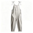 thumbnail image 5 of One Piece Jumpsuits for Women Casual Lace Up Sleeveless Solid Overalls With Pocket Drawstring Loose Spaghetti Strap Romper Trendy Jumpsuits, 5 of 6