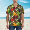 thumbnail image 4 of Daiia Begetable Hawaiian Shirt for Men Gentle Cotton Regular Short Sleeve Casual-XX-Large, 4 of 9