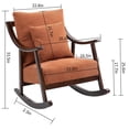 thumbnail image 2 of Mid Century Modern Accent Rocking Chair, Linen Fabric Upholstered Glider Rocker Armchair With Solid Wood Base, Comfy Nursery Reading Chair for Living Room Bedroom Balcony, 2 of 6
