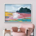 thumbnail image 2 of PixonSign Framed Canvas Print Wall Art Watercolor Vibrant Ocean Mountain Range Nature Wilderness Illustrations Modern Art Decorative Minimal Rustic for Living Room, Bedroom, Office - 16"x24" White, 2 of 5