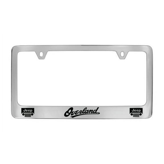 Jeep Overland Chrome Plated Metal License Plate Frame Holder