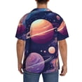 thumbnail image 7 of Goofa Planet Pastel Galaxy Printed Men's Casual Short-sleeved Shirt,Lightweight Breathable Button-down,Summer Casual men's top,Versatile Fashion shirt-3X-Large, 7 of 7