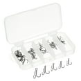 thumbnail image 1 of Unique Bargains 16#14#12#10#8# Carbon Steel Treble Fish Hooks Kit with Barbs, Black 1 Set, 1 of 5