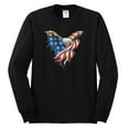 thumbnail image 2 of Wild Bobby, American Flag Eagle USA Pride, Americana/American Pride, Men Long Sleeve Shirt, Black, Small, 2 of 4