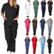 thumbnail image 2 of Conjunto De Uniforme Salón De Belleza Ropa De Trabajo De Enfermería Exfoliantes Bata De Laboratorio Hombres Y Mujeres Tops De Manga Corta + Pantalonespangjing, 2 of 4