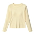 thumbnail image 4 of BODOAO Women's Crewneck Sweater Long Sleeve Ribbed Knit Pullover Fitted Lightweight Soft Warm Cozy Casual Fall Winter Tunic Top for Women Fashion Everyday Wear Yellow M, 4 of 4