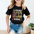 thumbnail image 2 of SGMVNU Graphic Tees for Boys Girls Kids Girls Short Sleeve Tops Size 8 Casual Short Sleeve Crewneck Print T-Shirts Summer Outfit 100 Days of School Shirts(Size 3-4 Years,Black), 2 of 4