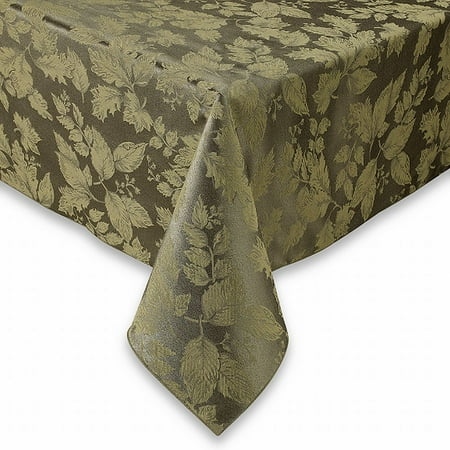 60x84 Fabric Tablecloth - BB&B Autumn Harvest Green Damask Fabric Tablecloth Table Cloth 60x84 Ob