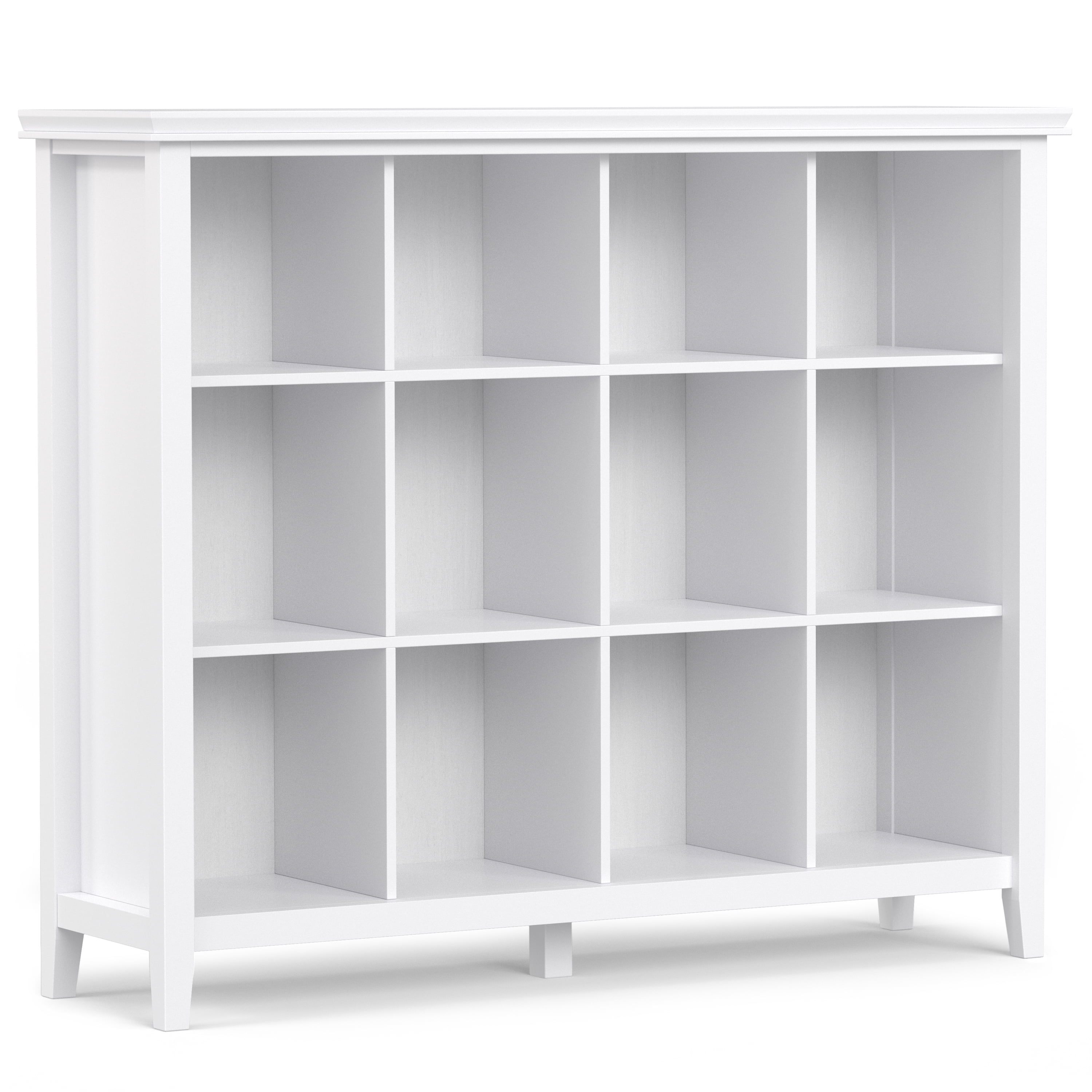 Simpli Home Artisan SOLID WOOD 48 inch x 57 inch Transitional 12 Cube Storage in White