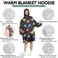 thumbnail image 5 of Wearable Oversized Blanket,Space Dinosaur Pattern Wearable Blanket Hoodie for Adults,Cozy Hooded Blankets with Super Pockets,Super Warm Fuzzy Pullover for Women & Men, 5 of 6