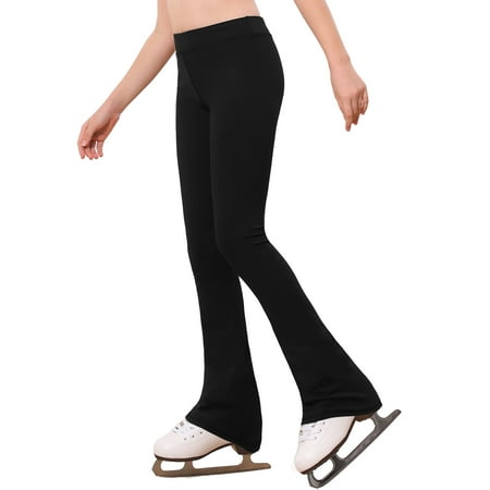 Stelle Girl's Figure Skating Pants Ice Skating Leggings Polar Fleece Warm Practice Training Wear Long Pants,5-12Y