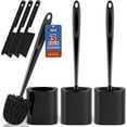 thumbnail image 2 of PYYNA-Toilet Brush, 3 Pack Toilet Brush and Holder Set Bathroom Accessories, Toilet Bowl Brush and Holder with 3 Crevice Brush for Bathroom, Toilet Scrubber Brush (Black), 2 of 4