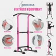 thumbnail image 5 of PROHIKER Power Tower Dip Station, Pull Up Bar Stand Power Rack with Backrest, Height Adjustable Strength Training Equipment for Fitness Home Workout, Pink, 5 of 8