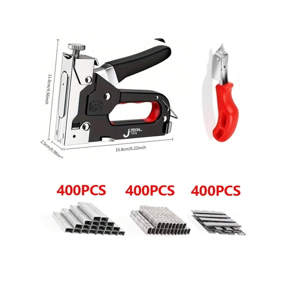 4 In 1 Heavy Duty Stapler Gun Manual For Screws Nails DIY Home Decor Furniture Woodworking