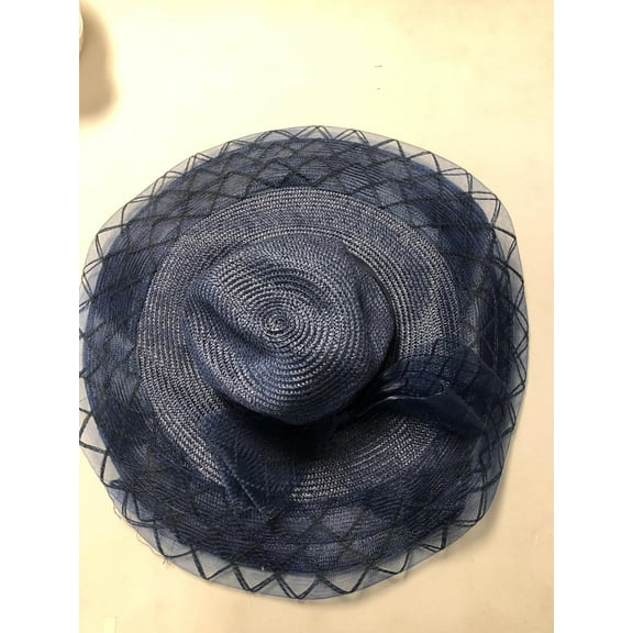 Josette Shiny Braid Floppy, Navy, One Size