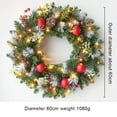 thumbnail image 5 of 16 Inch Christmas Wreath with Timer 20 Light Battery Operated for Christmas Indoor Outdoor Decoration Front Door with Pine Branch Pine Cones Berries Snowflakes Xmas Wreath, 5 of 6