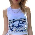 thumbnail image 4 of KOMOO Women Sleeveless Crop Tops Summer Eyes Printed Pattern Round Neck Vest Casual Tank Tops, 4 of 5