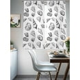 thumbnail image 4 of Ocean Conch Nautilus Sheer Curtains 72 Inch Length 2 Panels Set, White Black Coastal Beach Shell Voile Window Treatment Rod Pocket Curtains Sheers Drapes for Bedroom/Living Room/Kitchen 52"x72"x2, 4 of 7