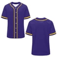 thumbnail image 2 of Uootdi Summer Tops for Women V Neck Contrast Trim Button Front Short Sleeve Relaxed Fit Shirts Baseball Sport Breathable Workout Tees Women, 2 of 8