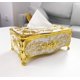 thumbnail image 1 of Cubierta para caja de pañuelos faciales, soporte para pañuelos de plástico dorado, para baño, dormitorio u oficina dorado, 1 of 5
