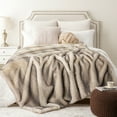 thumbnail image 6 of Battilo Cream Faux Fur Throw Blanket, Large Mink Fake Fur Throw,Fuzzy Thick Plush Blanket,50"x60", 6 of 9