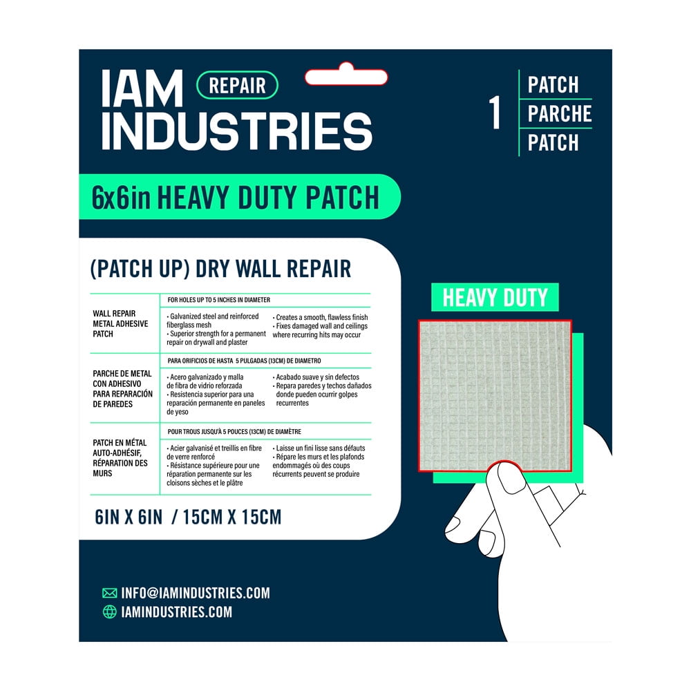 IAM INDUSTRIES Heavy Duty Fiber Mesh 6 x6 Repair Patch Kit Galvanized Steel