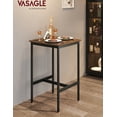 thumbnail image 1 of VASAGLE Mesa de Bar, Mesa Alta Cuadrada, Marco de Acero, 60 x 60 x 92 cm, Cocina, Salón, Estilo Industrial, Marrón Rústico y Negro, 1 of 6